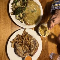 Ruben , mashed potatoes fried chicken , side of Mac and cheese   at Vertical Diner in Salt Lake City