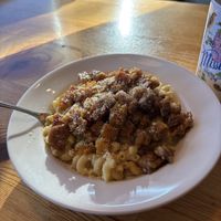 vegan mac + tempeh  at Vertical Diner in Salt Lake City