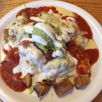 La Mesa - potatoes, cheeze, sour cream, avocado, tofu scramble, and black beans at Vertical Diner in Salt Lake City