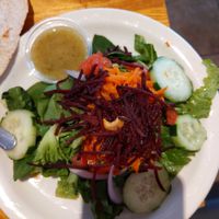 Salad comes with Jamaican you dream plate at Vertical Diner in Salt Lake City