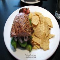 Jerk Chickn Sandwich w.chips & salsa at Vertical Diner in Salt Lake City