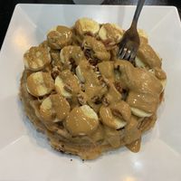 Banana Bread waffle with peanut butter   at The Buzz Coffee & Cafe in Burnsville