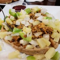 Vegan Texas chicken waffle at The Buzz Coffee & Cafe in Burnsville