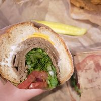 Turkey hoagie with American cheese at LUHV Vegan Deli in Philadelphia