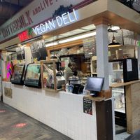 Food stand d7 in the middle isle near veggie stand   at LUHV Vegan Deli in Philadelphia