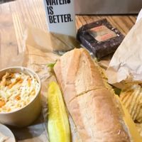 Hoagie, coleslaw, brownie & water. at LUHV Vegan Deli in Philadelphia
