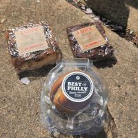 Whoopie pie, coffee cake and brownie at LUHV Vegan Deli in Philadelphia