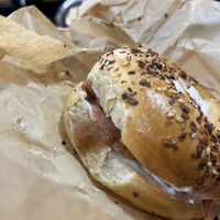 Lox bagel   at LUHV Vegan Deli in Philadelphia