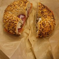 Lox bagel at LUHV Vegan Deli in Philadelphia