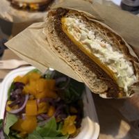 Corned beef & side saladd  at LUHV Vegan Deli in Philadelphia