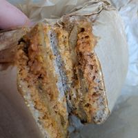 chikn parm sandwich at LUHV Vegan Deli in Philadelphia
