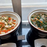 Breakfast buffet Thai dishes at Moreganic Restaurant at Away Chiang Mai Thapae Vegan Retreat in Chiang Mai
