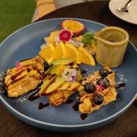 Croissant waffle (croffle) at Moreganic Restaurant at Away Chiang Mai Thapae Vegan Retreat in Chiang Mai