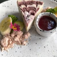 Strawberry Cashew Cheesecake at Moreganic Restaurant at Away Chiang Mai Thapae Vegan Retreat in Chiang Mai