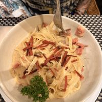 Vegan carbonara  at Moreganic Restaurant at Away Chiang Mai Thapae Vegan Retreat in Chiang Mai