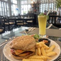 Red bean burger  at Moreganic Restaurant at Away Chiang Mai Thapae Vegan Retreat in Chiang Mai
