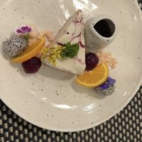 Strawberry cashew cheesecake   at Moreganic Restaurant at Away Chiang Mai Thapae Vegan Retreat in Chiang Mai