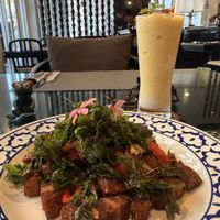 Best Basil Pork I’ve ever had. ESSENTIAL!  at Moreganic Restaurant at Away Chiang Mai Thapae Vegan Retreat in Chiang Mai
