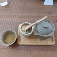 Herb tea and sweet pudding at Kitotoki in Kamakura