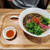 Black sesame ramen at T's Tantan - JR Ueno in Tokyo