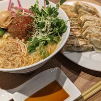 🍜T's Set | Golden Sesame Tantan (Large) 🥟+ 12 Vegetable Gyoza (2400¥ | 15.8$) at T's Tantan - JR Ueno in Tokyo