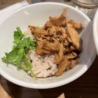 Extra Fake Meat (chiar su) with rice  at T's Tantan - JR Ueno in Tokyo