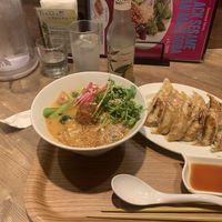 Golden sesame tantan and 12 gyoza  at T's Tantan - JR Ueno in Tokyo