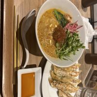 Golden Sesame Tantan + vegetable Gyoza  at T's Tantan - Ecute Ueno in Tokyo