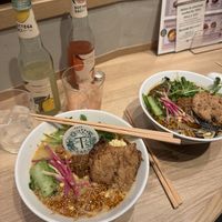 Golden Sesame Tantanmen (left) and Black Sesame Tantanmen (right)  at T's Tantan - Ecute Ueno in Tokyo
