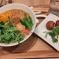 Golden sesame Tantabmen + soy meatballs at T's Tantan - Ecute Ueno in Tokyo