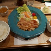 Veggie-pork sauté menu at T's Tantan - JR Ueno in Tokyo