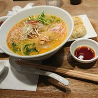 Golden ramen at T's Tantan - Ecute Ueno in Tokyo