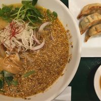 lunch set golden sesame ramen + gyoza at T's Tantan - Ecute Ueno in Tokyo