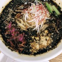 Black sesame ramen; rich, peppery & creamy  at T's Tantan - Ecute Ueno in Tokyo