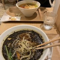 Black sesame ramen  at T's Tantan - Ecute Ueno in Tokyo