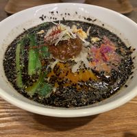 Black sesame ramen at T's Tantan - Ecute Ueno in Tokyo
