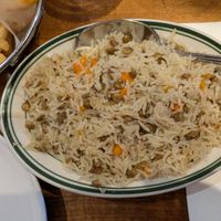 Rice and lentils at Hummus Place - Upper West Side in New York City