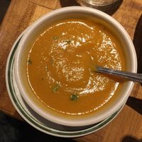Vegan soup (all soups here are vegan) at Hummus Place - Upper West Side in New York City