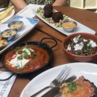 Falafel, Catalan bread, tagine, hummus at Baresca in Nottingham