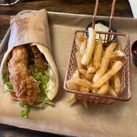 (V)ani wrap and fries  at Ale Mary's Beer Hall in Royal Oak