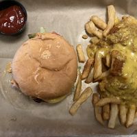 Southwest burger, chili cheese fries  at Ale Mary's Beer Hall in Royal Oak
