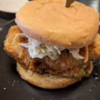 Hot honey chicken sandwich (vegan) at Ale Mary's Beer Hall in Royal Oak