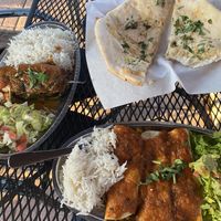 Curry Enchiladas and Chili Relleno.  at Nasha in Austin