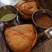 Vegan samosas at Nasha in Austin