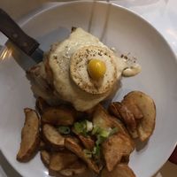 Delicious Croque Madame (the wedges are so good) at Mythology in Toronto