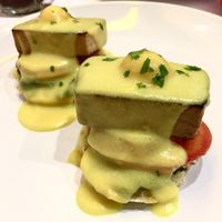 Eggs benedict at Mythology in Toronto