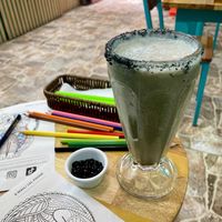 Bubble tea w local bubbles (not tapioca) 4/10  at Qucharitas in Cusco