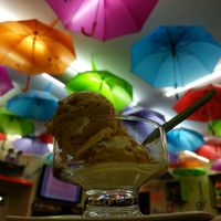 Delicious vegan ice cream with passion fruit at Qucharitas in Cusco