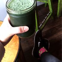 Green juice  at Beloved Natural Cafe & Organic Juicery in San Francisco