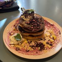 Blueberry vegan pancakes   at Yonder in Queenstown